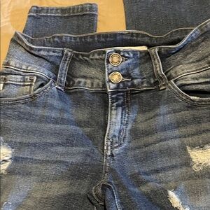 KanCan High Rise Distressed Blue Jeans
